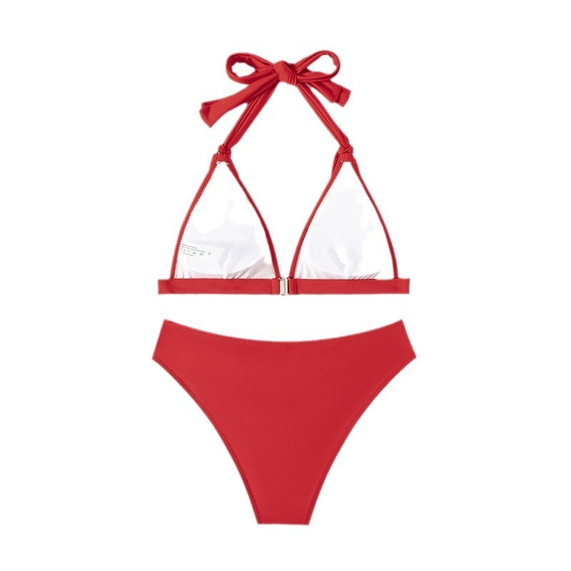 Scarlet Luxe Halterneck Bikini – Timeless Beach Elegance